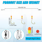 Close-up of gold-plated wide-gap circle hooks on pompano rig